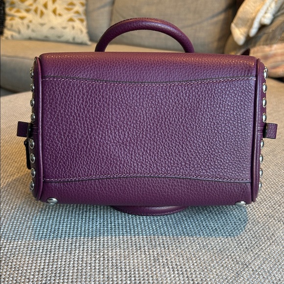 Coach Sydney Satchel with Rivets in Deep Berry - Picture 5 of 12